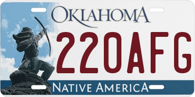 OK license plate 220AFG
