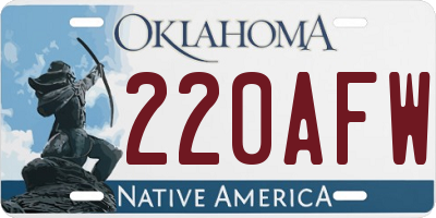 OK license plate 220AFW