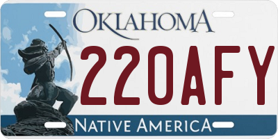 OK license plate 220AFY