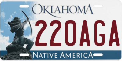 OK license plate 220AGA