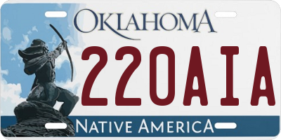 OK license plate 220AIA