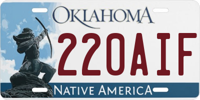 OK license plate 220AIF