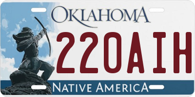 OK license plate 220AIH