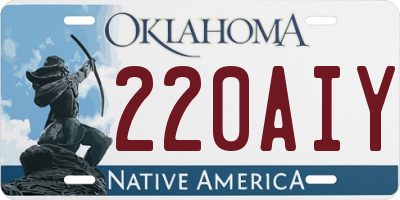 OK license plate 220AIY