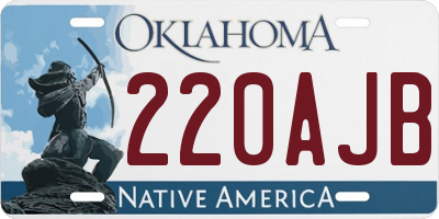 OK license plate 220AJB