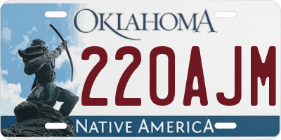 OK license plate 220AJM