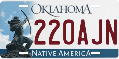 OK license plate 220AJN