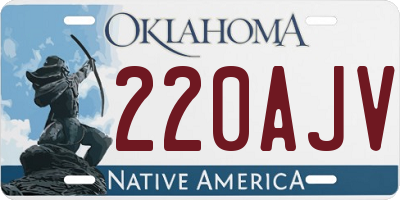 OK license plate 220AJV