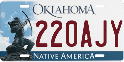 OK license plate 220AJY