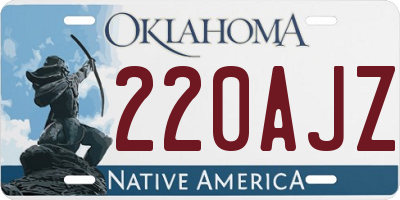 OK license plate 220AJZ
