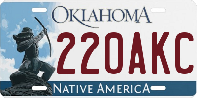 OK license plate 220AKC
