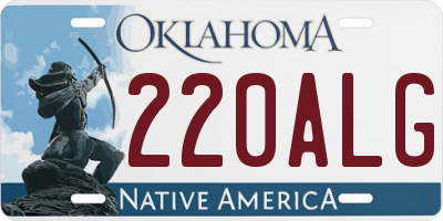 OK license plate 220ALG