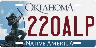 OK license plate 220ALP