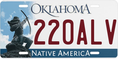 OK license plate 220ALV