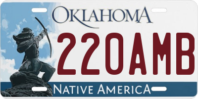 OK license plate 220AMB