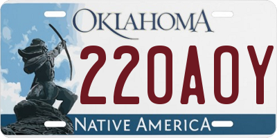 OK license plate 220AOY