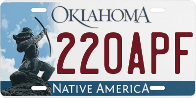 OK license plate 220APF