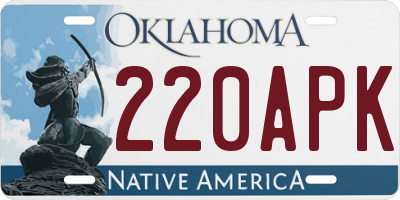 OK license plate 220APK