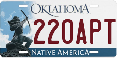OK license plate 220APT