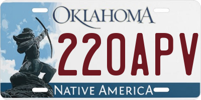 OK license plate 220APV