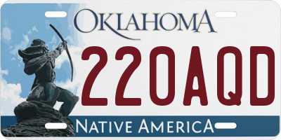 OK license plate 220AQD