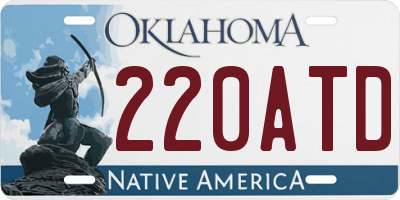 OK license plate 220ATD