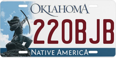 OK license plate 220BJB