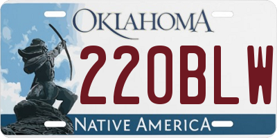 OK license plate 220BLW