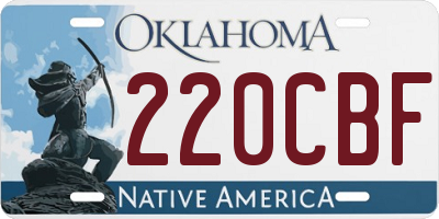 OK license plate 220CBF