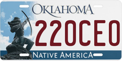 OK license plate 220CEO
