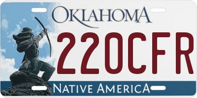 OK license plate 220CFR