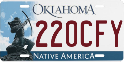 OK license plate 220CFY