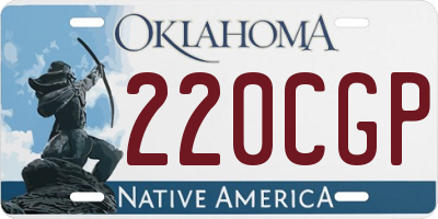 OK license plate 220CGP