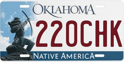 OK license plate 220CHK