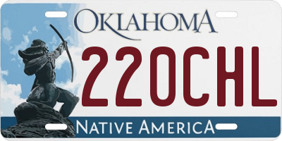 OK license plate 220CHL