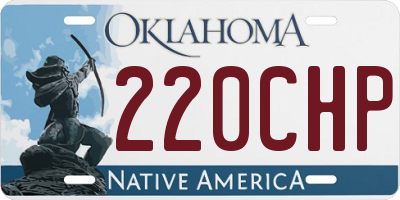 OK license plate 220CHP