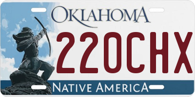OK license plate 220CHX