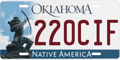 OK license plate 220CIF