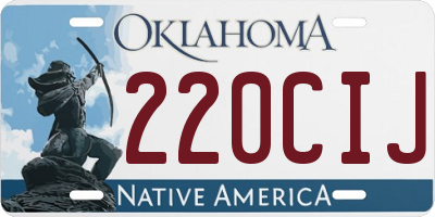 OK license plate 220CIJ
