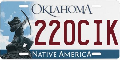 OK license plate 220CIK