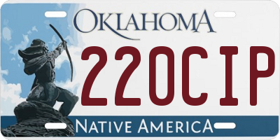 OK license plate 220CIP