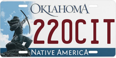 OK license plate 220CIT