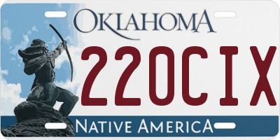OK license plate 220CIX
