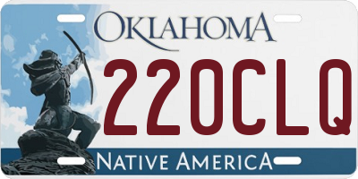 OK license plate 220CLQ