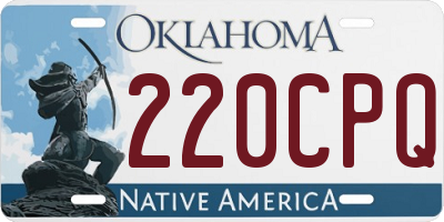OK license plate 220CPQ