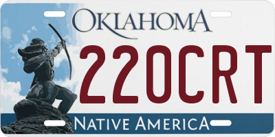 OK license plate 220CRT