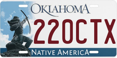 OK license plate 220CTX