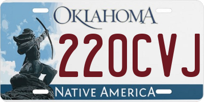 OK license plate 220CVJ