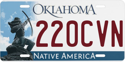 OK license plate 220CVN