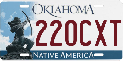 OK license plate 220CXT
